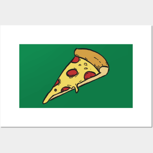 Yummy Pepperoni Pizza Slice Posters and Art